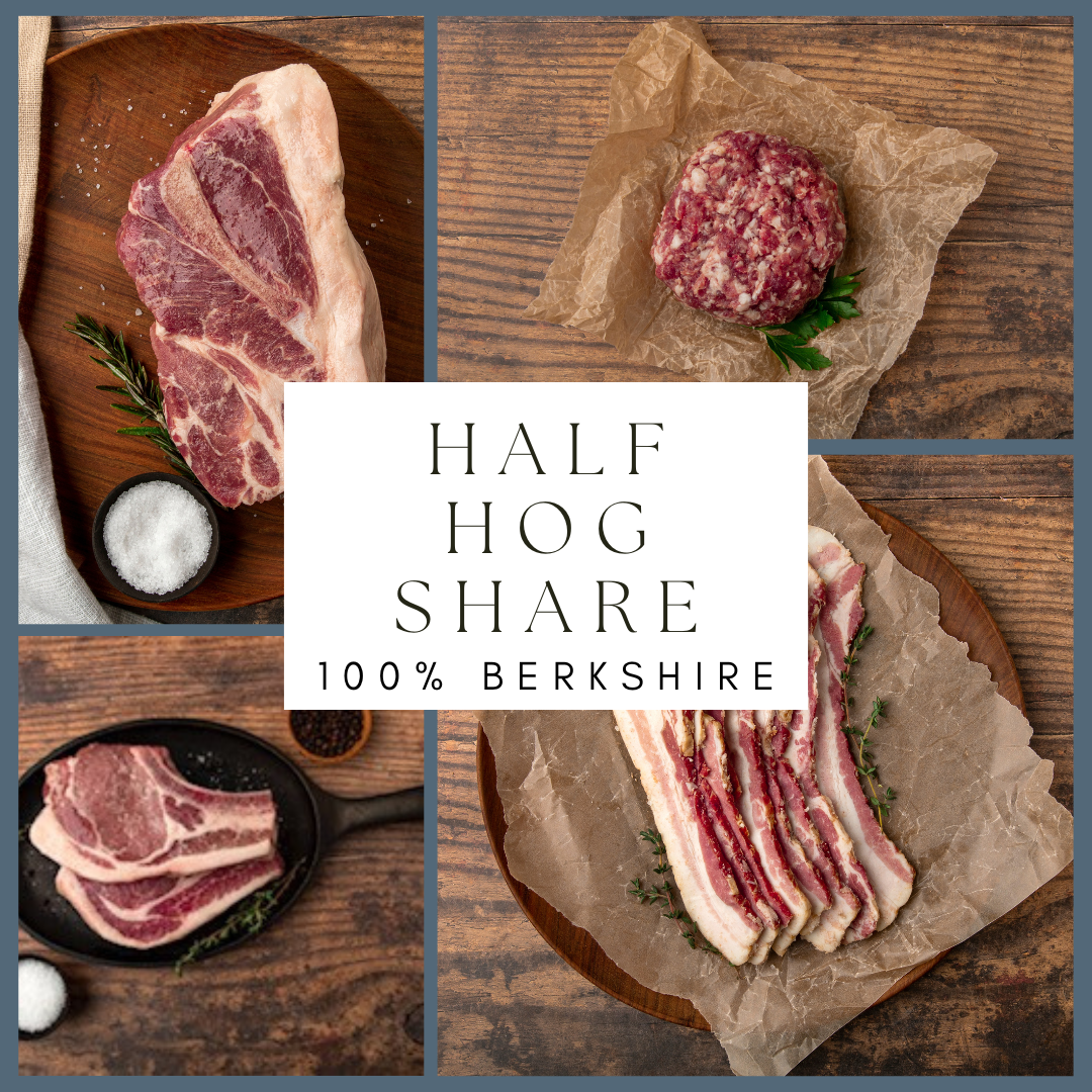 Half Hog Share - 60lbs of Berkshire Pork - READY NOW