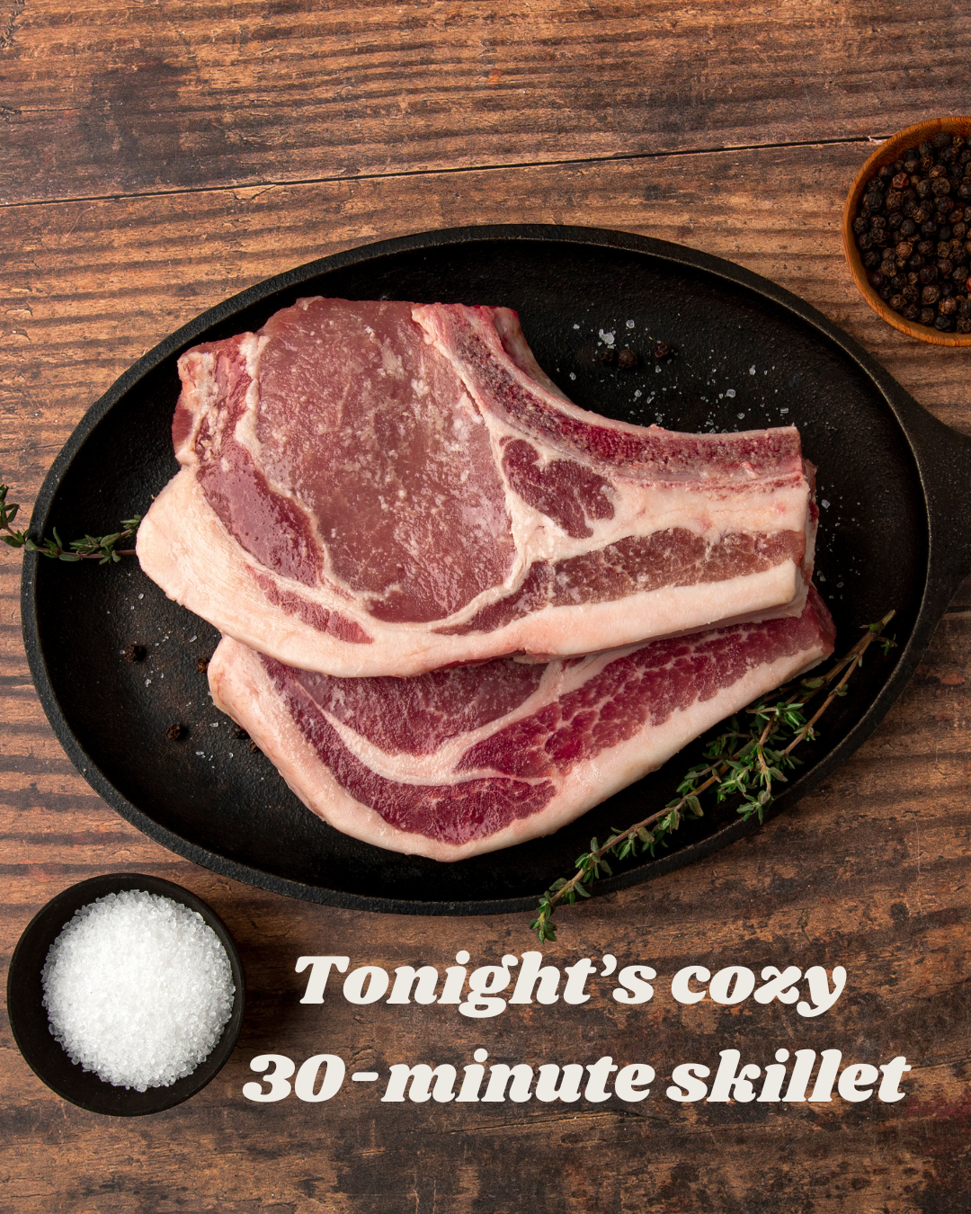 Cider-Thyme Skillet Pork Chops (30 min)